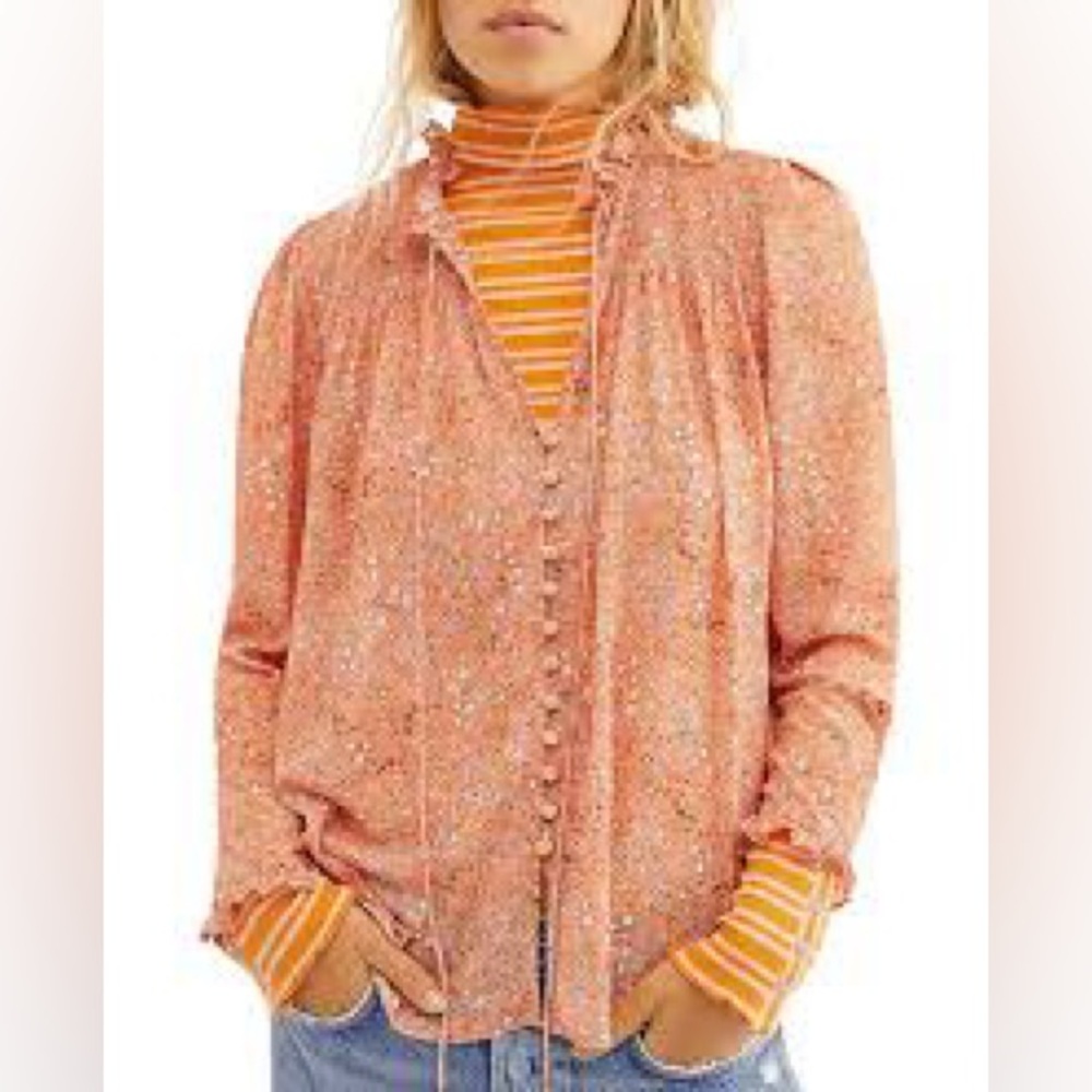 Free People Orange Floral Lela Dress - Picture 5 of 5